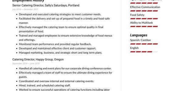 Sample Resume for Guest Services at Hilton or Mariot Hospitality and Catering Resume Examples & Writing Tips 2022 (free