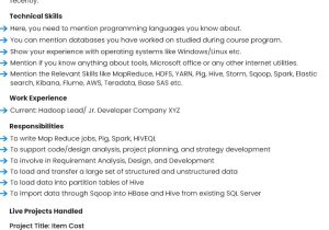 Sample Resume for Hadoop Developer with asp.net Chief Elements Of A Professional Hadoop Resume In 2022