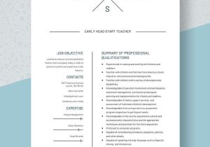 Sample Resume for Head Start Teacher Free Free Early Head Start Teacher Resume Template – Word, Apple …