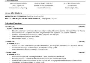 Sample Resume for Health Care assistant In Schools Home Health Aide Resume Monster.com