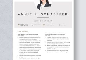Sample Resume for Health Clinic Manager Free Free Clinic Manager Resume Template – Word, Apple Pages …