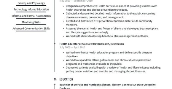Sample Resume for Health Education Specialist Health Educator Resume Examples & Writing Tips 2022 (free Guide)