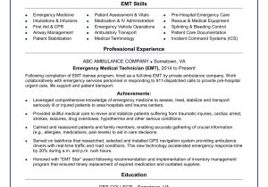 Sample Resume for Health Facility Driver Emt Resume Sample Monster.com