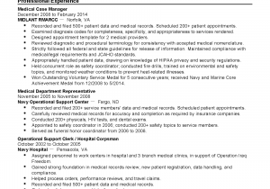Sample Resume for Health Information Management Health Information Management Resume Examples