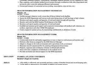 Sample Resume for Health Information Management Health Information Management Resume Samples