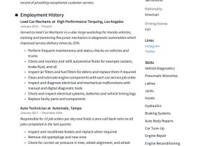 Sample Resume for Heavy Vehicle Mechanic Car Mechanic Resume & Guide 19 Resume Examples 2022