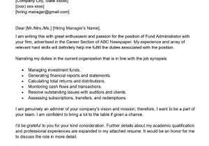 Sample Resume for Hedge Fund Administrator Fund Administrator Cover Letter Examples – Qwikresume