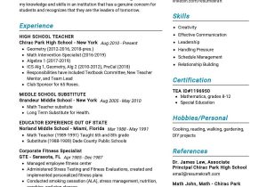 Sample Resume for High School ath Teacher Math Teacher Resume Sample 2022 Writing Tips – Resumekraft