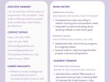 Sample Resume for High School ath Teacher Purple Bordered Math Tutor Resume – Templates by Canva