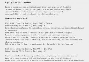 Sample Resume for High School Chemistry Teacher Chemistry Teacher Cv Template October 2021