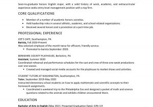 Sample Resume for High School Graduate with Little Experience High School Graduate Resume Example and Writing Tips
