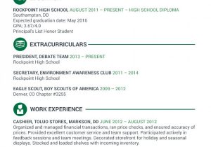 Sample Resume for High School Student Going to College Resume for High Schol Student Aplying to Colege