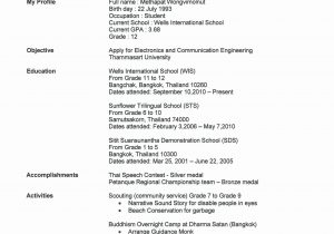 Sample Resume for High School Student Pdf Resume for Grade 12 Student