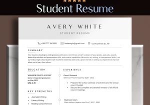Sample Resume for Highschool Graduates with No Experience High School Student Resume with No Work Experience Template – Etsy