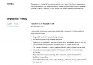 Sample Resume for Hotel Front Desk Receptionist 12 Hotel Receptionist Resume Templates Ideas Resume, Resume …