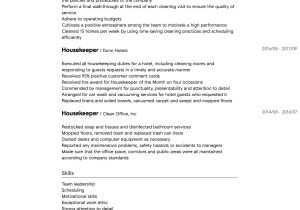 Sample Resume for Housekeeping Job In Hotel Housekeeper Resume Samples All Experience Levels Resume.com …