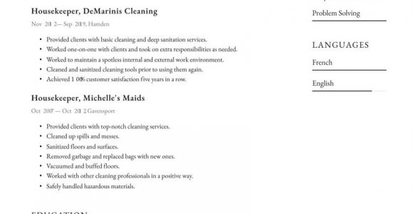 Sample Resume for Housekeeping with No Experience Housekeeping Resume Examples & Writing Tips 2021 (free Guide)