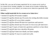Sample Resume for Ice Cream Shop top 8 Ice Cream Server Resume Samples