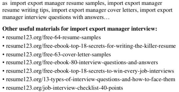 Sample Resume for Import Export Executive top 8 Import Export Manager Resume Samples