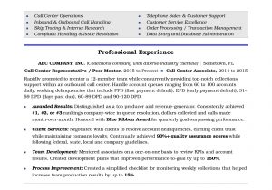 Sample Resume for Inbound Customer Service Representative Call Center Resume Sample Monster.com