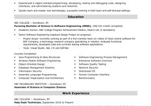 Sample Resume for Internship for Freshers Entry-level software Engineer Resume Sample Monster.com