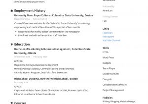 Sample Resume for Internship for Freshers Intern Resume & Writing Guide   12 Samples Pdf 2020