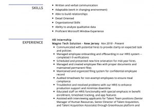 Sample Resume for Internship In Human Resource Hr Internship Resume Example Resume Sample [2020] – Resumekraft