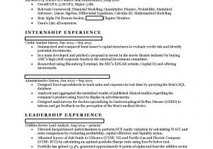 Sample Resume for Investment Banking Analyst Finance] Looking for Internships In Investment Banking/corporate …