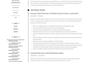 Sample Resume for It Recruiter Position Recruiter Resume & Writing Guide   12 Pdf Examples 2020