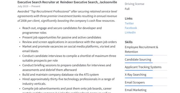 Sample Resume for It Recruiter Position Recruiter Resume & Writing Guide   12 Pdf Examples 2020