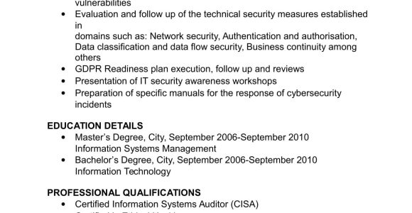 Sample Resume for It Security Analyst Cybersicherheit Lebenslauf Vorlage Und Beispiele Renaix.com