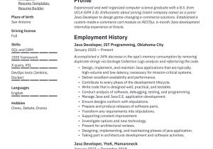 Sample Resume for Java Developer 7 Year Experience Java Developer Resume & Writing Guide  20 Templates