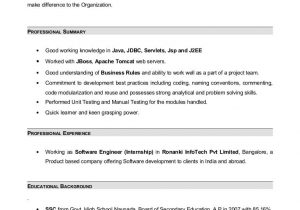 Sample Resume for Java Developer 7 Year Experience Resume with 7 Months Internship Experiance In Java