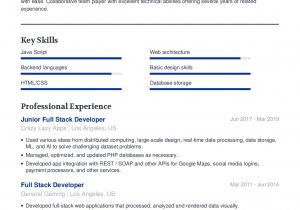 Sample Resume for Java Full Stack Developer Full Stack Developer Resume Example with Content Sample Craftmycv