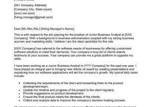 Sample Resume for Junior Business Analyst Position Junior Business Analyst Cover Letter Examples – Qwikresume