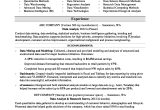 Sample Resume for Junior Data Analyst Data Analyst Resume Monster.com