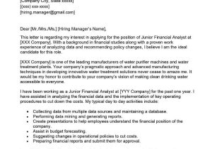 Sample Resume for Junior Financial Analyst Junior Financial Analyst Cover Letter Examples – Qwikresume