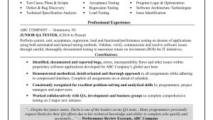 Sample Resume for Junior Qa Tester Entry-level software Tester Resume Monster.com