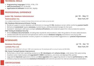 Sample Resume for Junior Sql Dba Sql Dba Resume: 2022 Guide with 10lancarrezekiq Samples and Examples