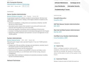 Sample Resume for Junior System Administrator System Administrator Resume: 4 Sys Admin Resume Examples & Guide …