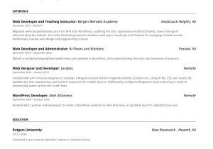 Sample Resume for Junior Web Developer Entry-level/junior Web Developer Resume – Receiving Few Responses …