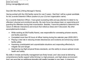 Sample Resume for Juvenile Detention Officer Juvenile Detention Officer Cover Letter Examples – Qwikresume