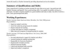 Sample Resume for Kindergarten Teacher assistant Sample Resume for Preschool Teacher assistant Fresh Sample Resume …