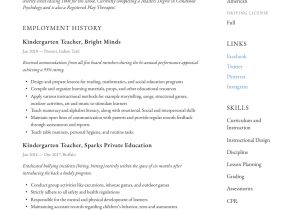 Sample Resume for Kindergarten Teacher Malaysia Kindergarten Teacher Resume & Writing Guide  12 Examples 2020