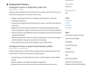 Sample Resume for Kindergarten Teacher Malaysia Kindergarten Teacher Resume & Writing Guide  12 Examples 2020