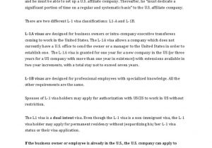Sample Resume for L1 Visa Application L-1 Visa: Silver Bullet for foreign Small Business Owners Pdf …
