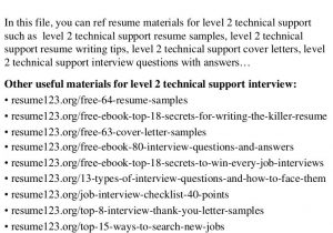 Sample Resume for L2 Support Engineer top 8 Level 2 Technical Support Resume Samples