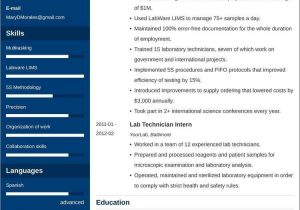 Sample Resume for Lab Technician Entry Level Lab Tech Resumeâsample & Tips for Laboratory Technicians