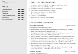 Sample Resume for Law Clerk Personal Injury Litigation attorney Resume Sample & 2021 Writing Tips – Cvmaker.com