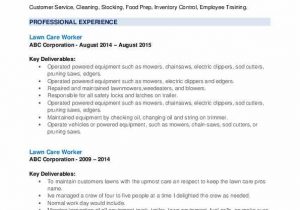 Sample Resume for Lawn Care Worker Lawn Care Worker Resume Samples